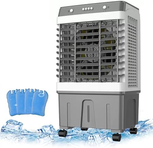 GENERIC Refroidisseur D'air évaporatif Portable, Ventilateur Oscillant à 120 ° Avec 3 Vitesses, Réservoir D'eau Grand 35L, Fonctionnement Silencieux Pour Le Bureau à Domicile Et Le Refroidissement Extérieur