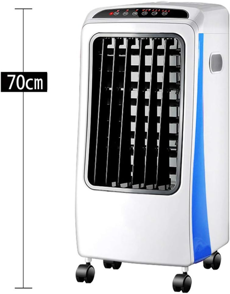 Climatiseur Portables Mobile 4 Fan De Roulettes Roues Climatisation Silencieux Ventilateurs Cold Fan Home De Humidificateur Trois Modes Fonction De Refroidissement (Rouge)
