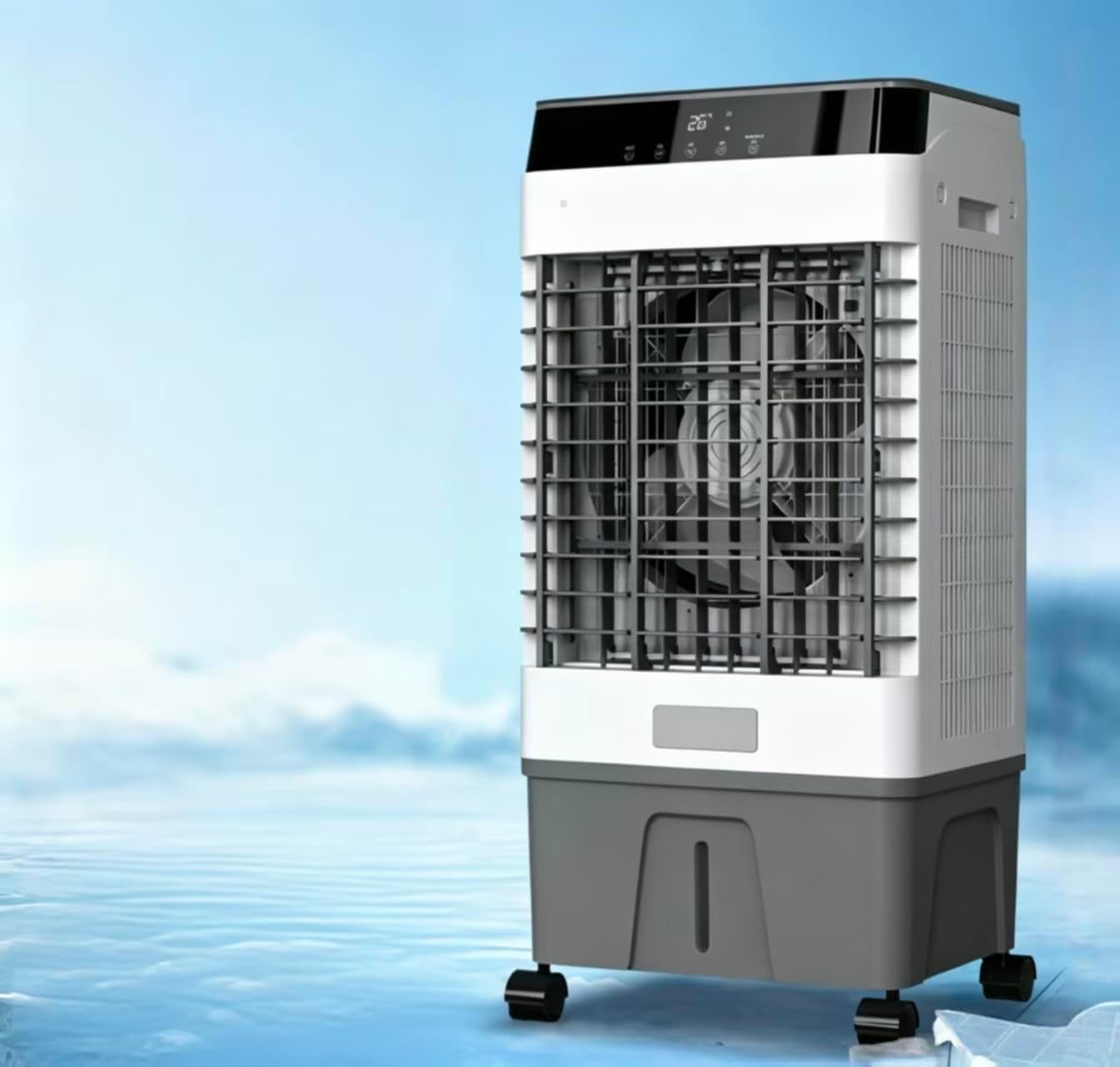 GENERIC Refroidisseur D'air évaporatif Portable Avec Réservoir D'eau De 40 L, Télécommande, 3 Vitesses, Oscillation à 120° Pour Rafraîchir L'intérieur Et L'extérieur De La Maison Et Du Bureau.