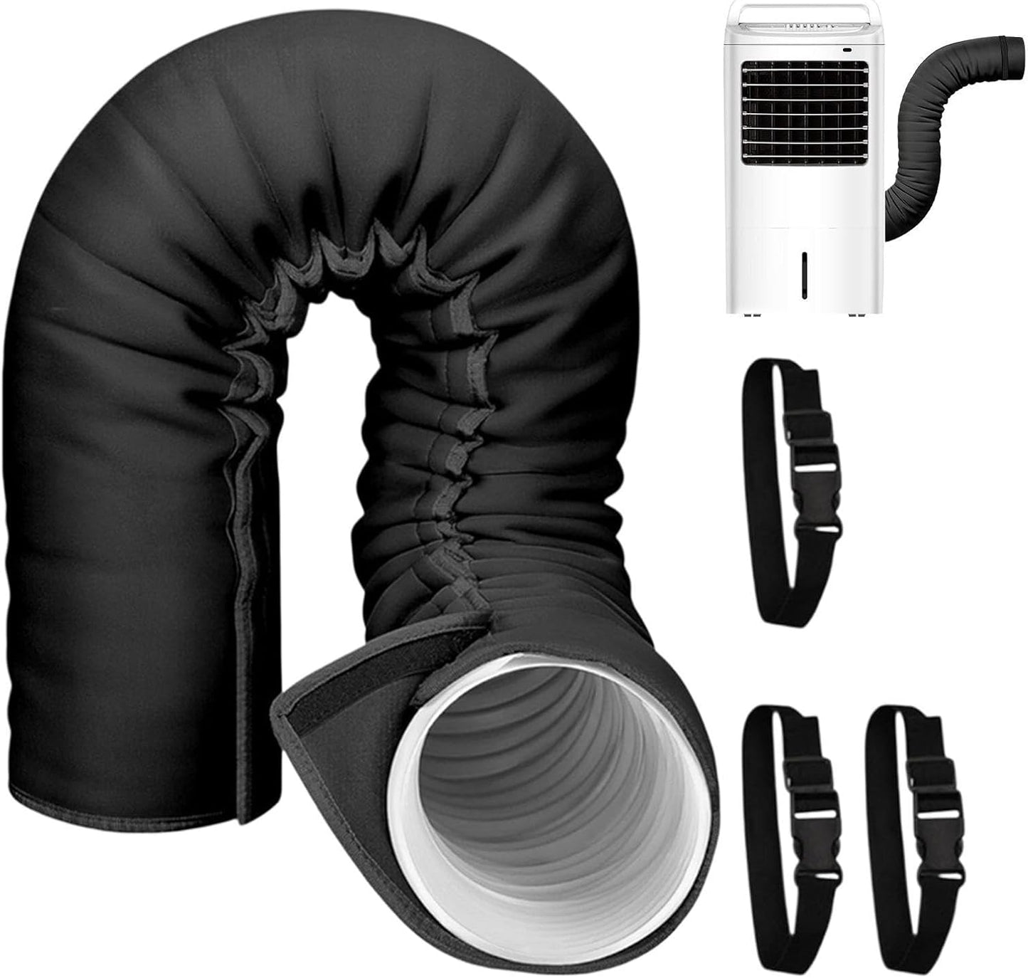 Isolation De Tuyau AC – Housse De Tuyau Portable Avec Sangles Réglables, Manchon D'isolation Thermique | Enveloppe économe En énergie Pour De Climatiseur De Fenêtre Dans La Maison, Garage,
