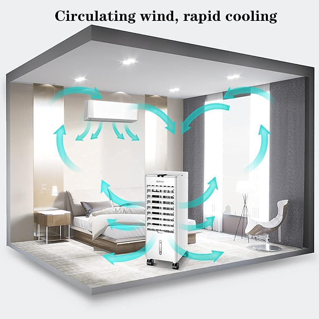 Refroidisseur D'air Par évaporation, Climatiseurs Mobiles, Ventilateur Tour, Refroidissement, Humidificateur Et Purificateur, Silencieux, 3 Vitesses De Ventilateur, 3 Modes, Pour Le Bureau Et La Mais