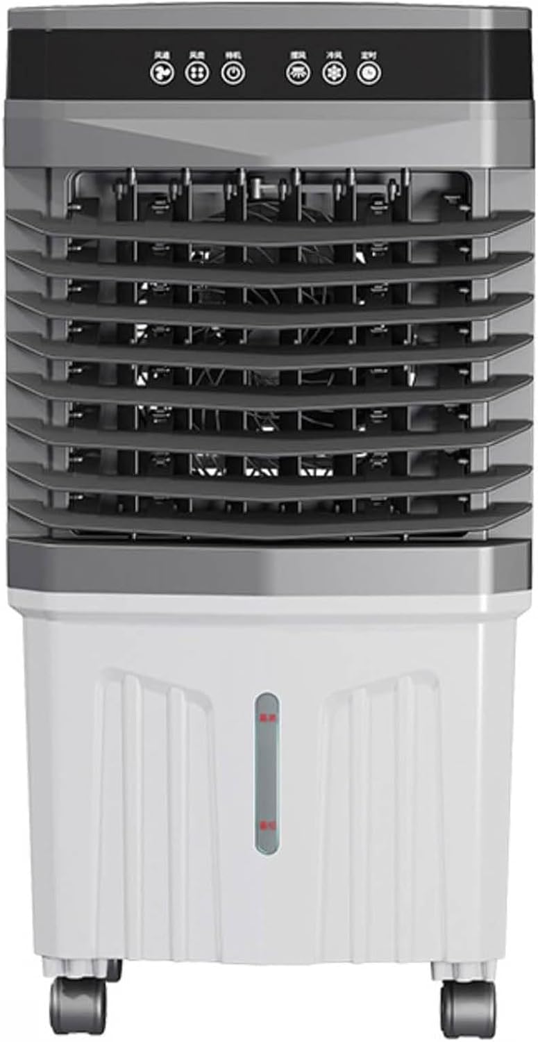 GENERIC Refroidisseur D'air Par évaporation Portable Avec Réservoir D'eau, 3 Vitesses, Minuterie 12h, Poche De Glace, Oscillation à 120°, Idéal Pour Garage Et Utilisation Industrielle Commerciale