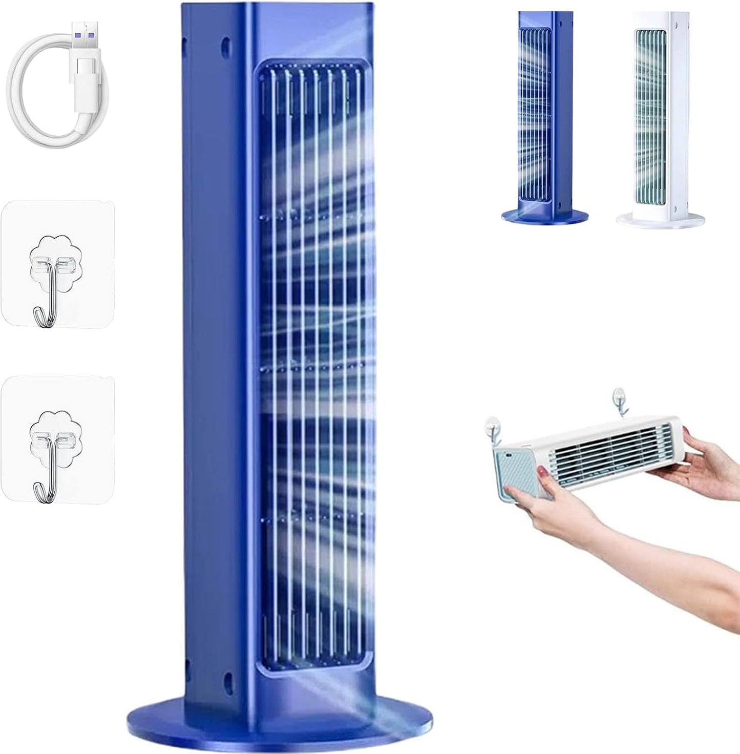 Climatiseur Portable Breeza Pro 2.0 Original, Climatiseur, Installation Sans Perçage, 3 Vitesses, Ultra Silencieux Et Écoénergétique, Pour Chambre, Bureau (Blanc,Rechargeable)