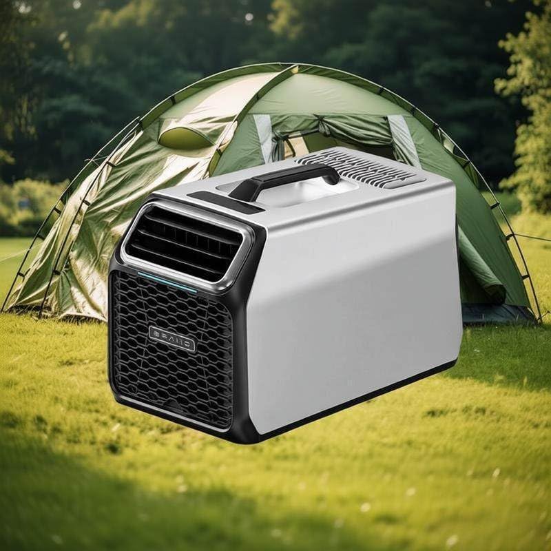 Climatiseur Portable Camping 3500 BTU Avec Vrai Compresseur, Climatiseur Mobile Silencieux Pour Tente, Camping-Car, Camion Et Voiture, Déshumidificateur Intégré & Mode Nuit Gray