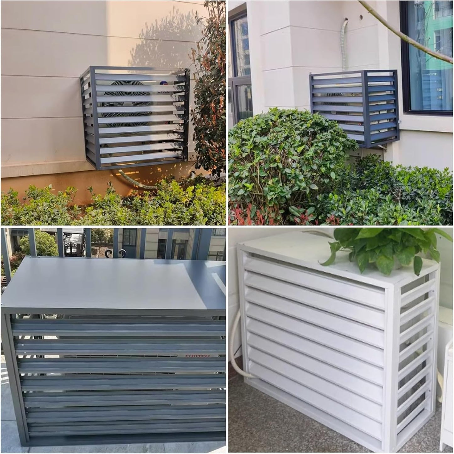 GENERIC Housse De Climatiseur – Mini Cage Divisée Pour Une Utilisation En Intérieur Et En Extérieur – Protection Résistante Aux Intempéries Pour Unités De Condensateur – Design De Clôture Cachée