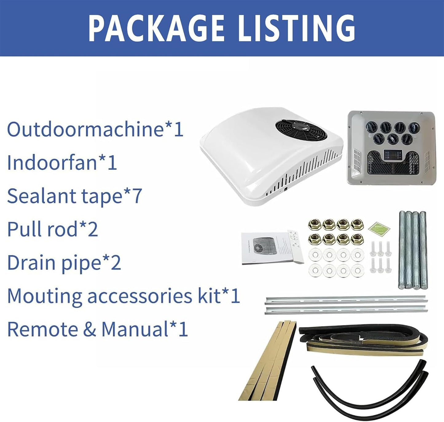 GENERIC Climatiseur De Toit – Toutes Saisons, Télécommande, Design Fin, Double Refroidissement/chauffage Pour Camions, Camping-cars, Camping-cars