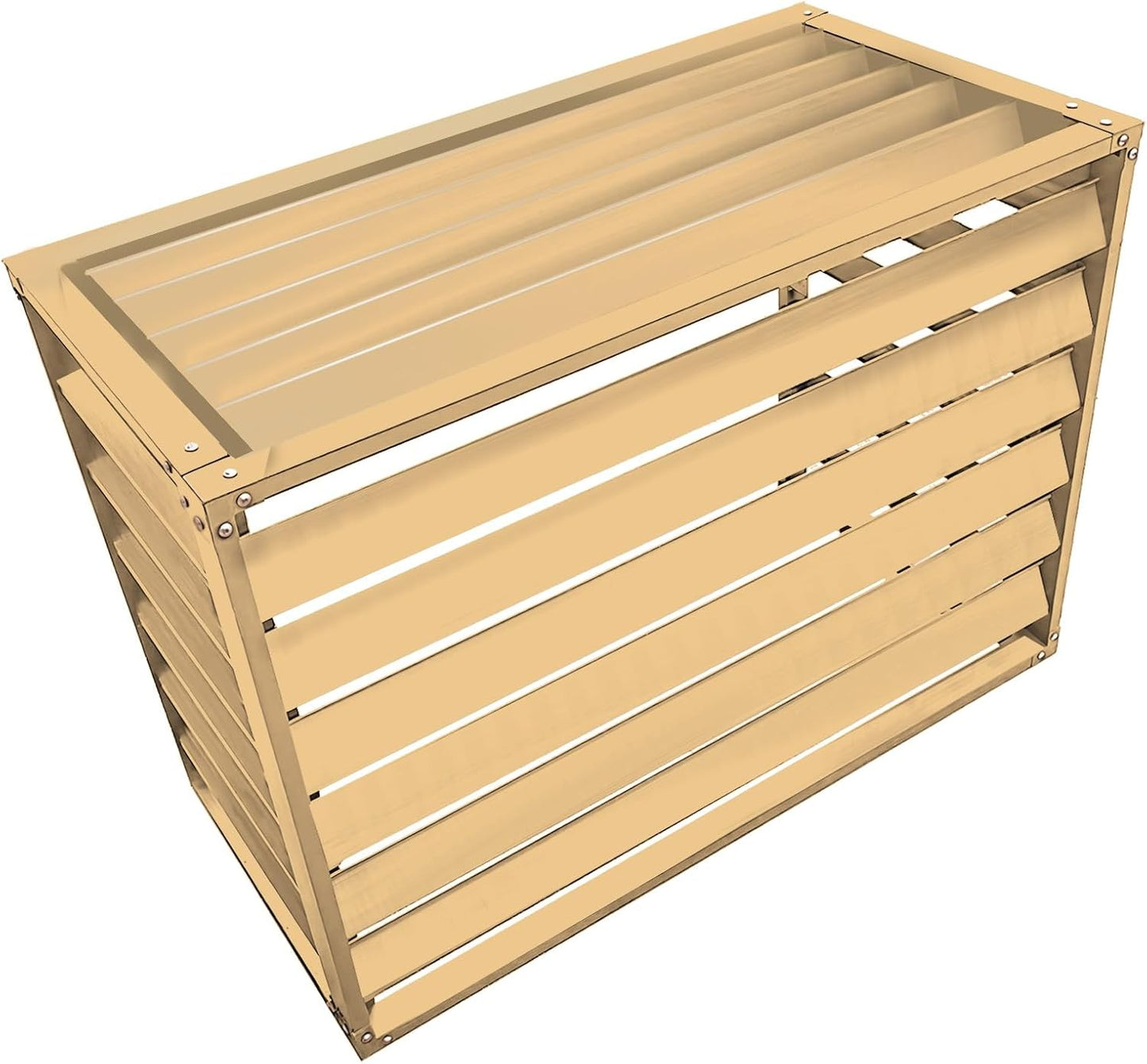 GENERIC Housse De Protection Multifonction Pour Climatiseur D'extérieur En Aluminium 100 X 50 X 70 Cm Avec Clôture D'intimité Et Rangement D'outils De Jardin (champagne)