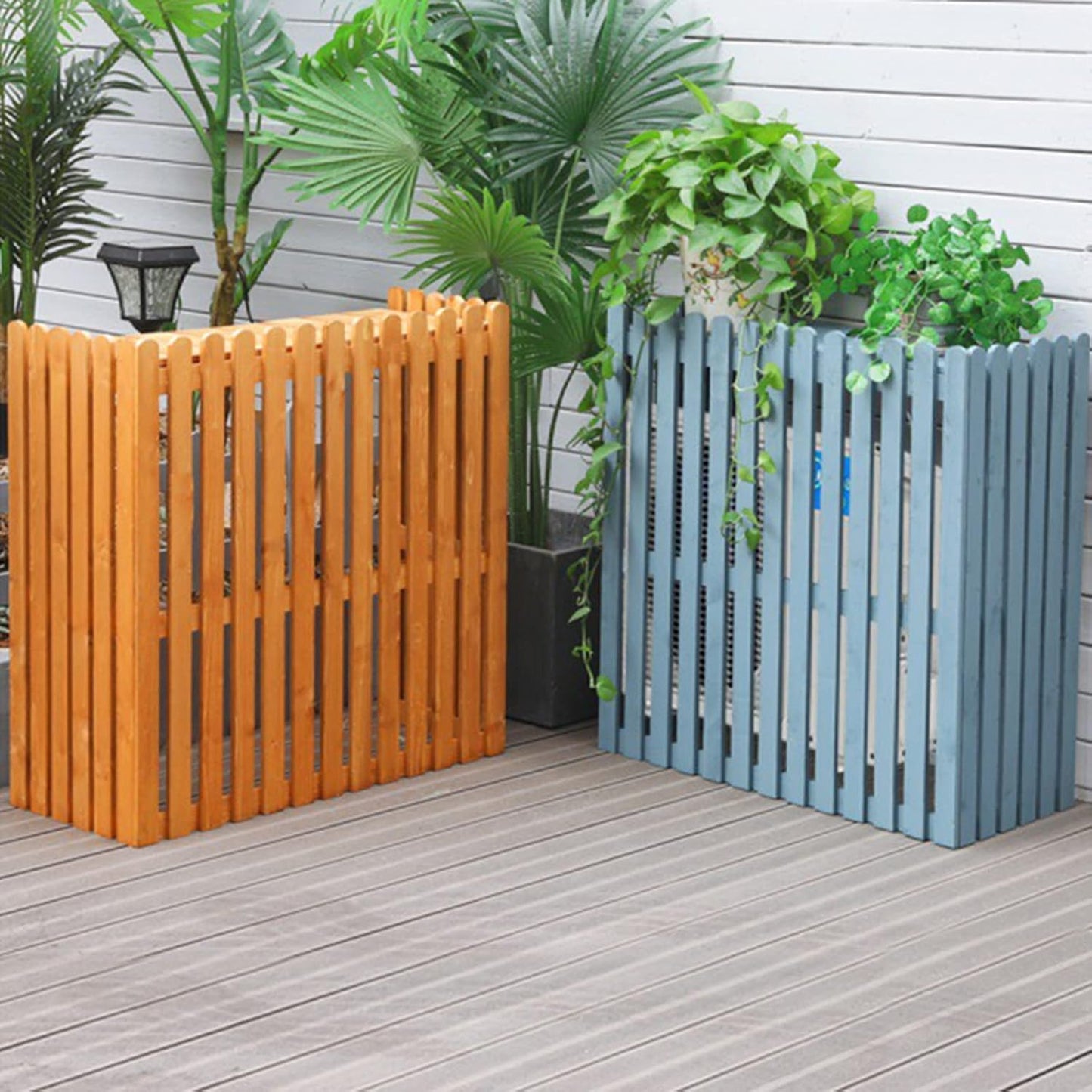 Clôture De Climatiseur Extérieur – Protection D'intimité Et De Stockage De Plantes – Écran Durable Résistant Aux Intempéries Pour Climatiseurs – 120 X 60 X 105 Cm – Solution De Décoration Et De