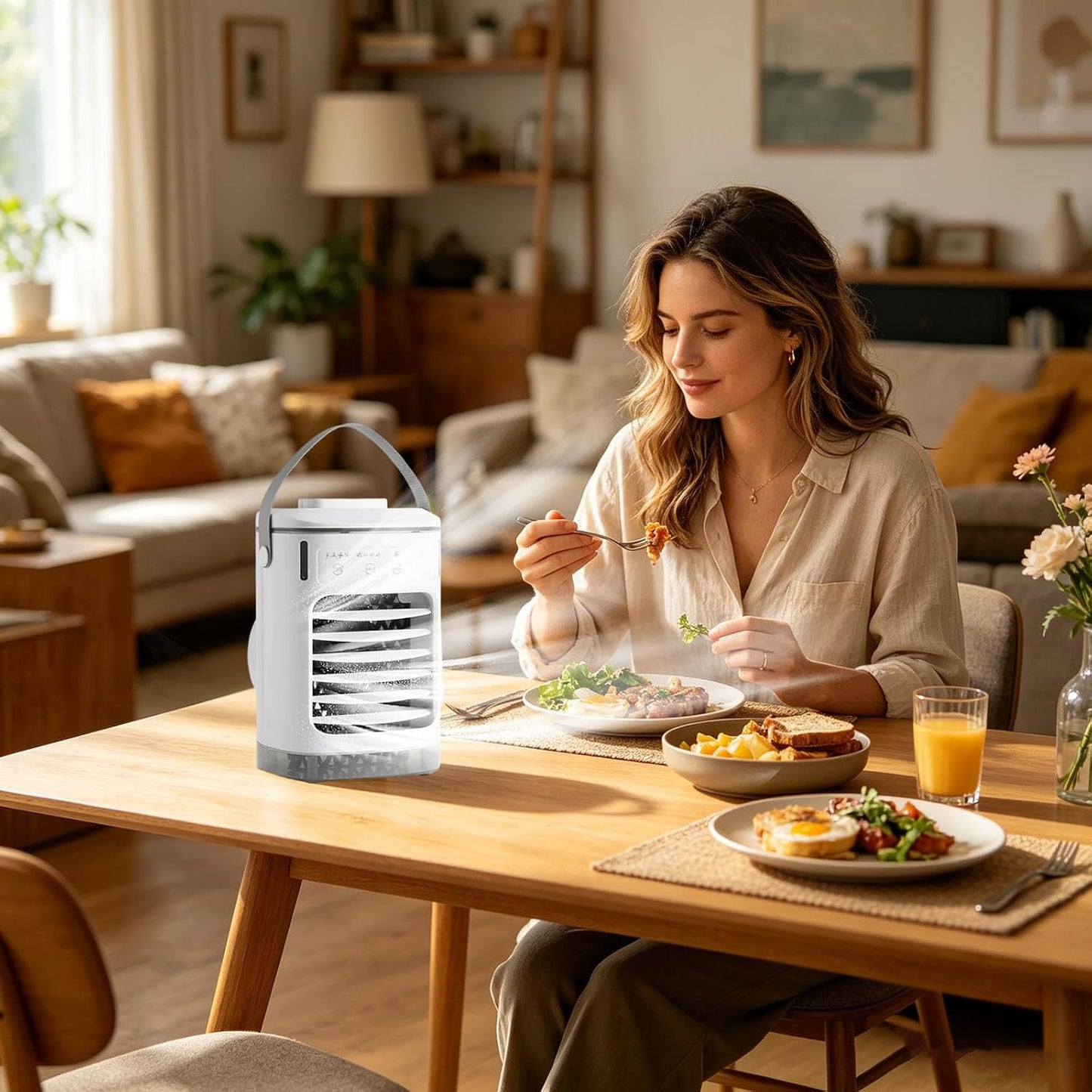 Refroidisseur D'Air Évaporatif Silencieux Portable Avec Télécommande Et Réservoir, Ventilateur Colonne Sans Pales D'Été, Climatiseur Intelligent Mobile Pour Salon, Chambre, Dortoir
