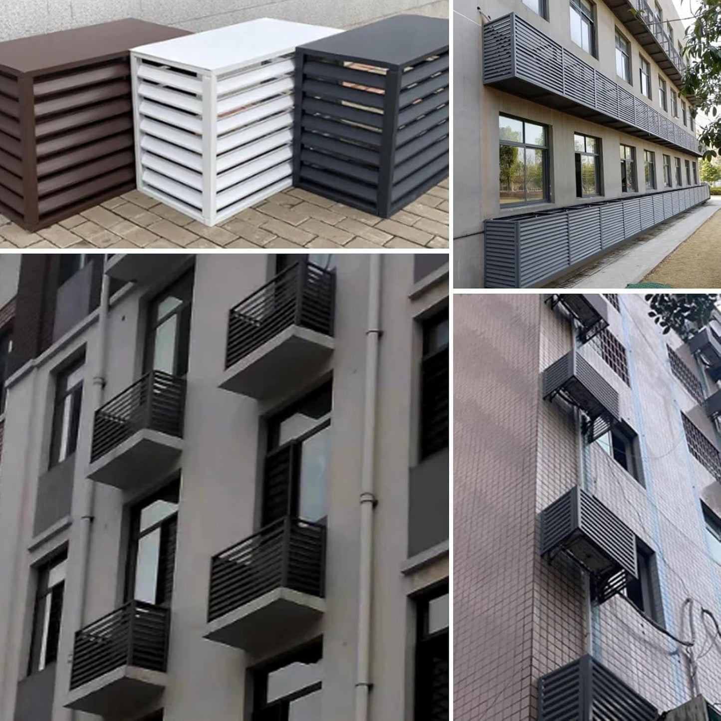 Housse En Aluminium Pour Climatiseur Extérieur, Mini Unité De Climatisation Fendue, Protection Contre Les Intempéries Pour Radiateur De Climatiseur, Bouclier D'unité De Climatisation