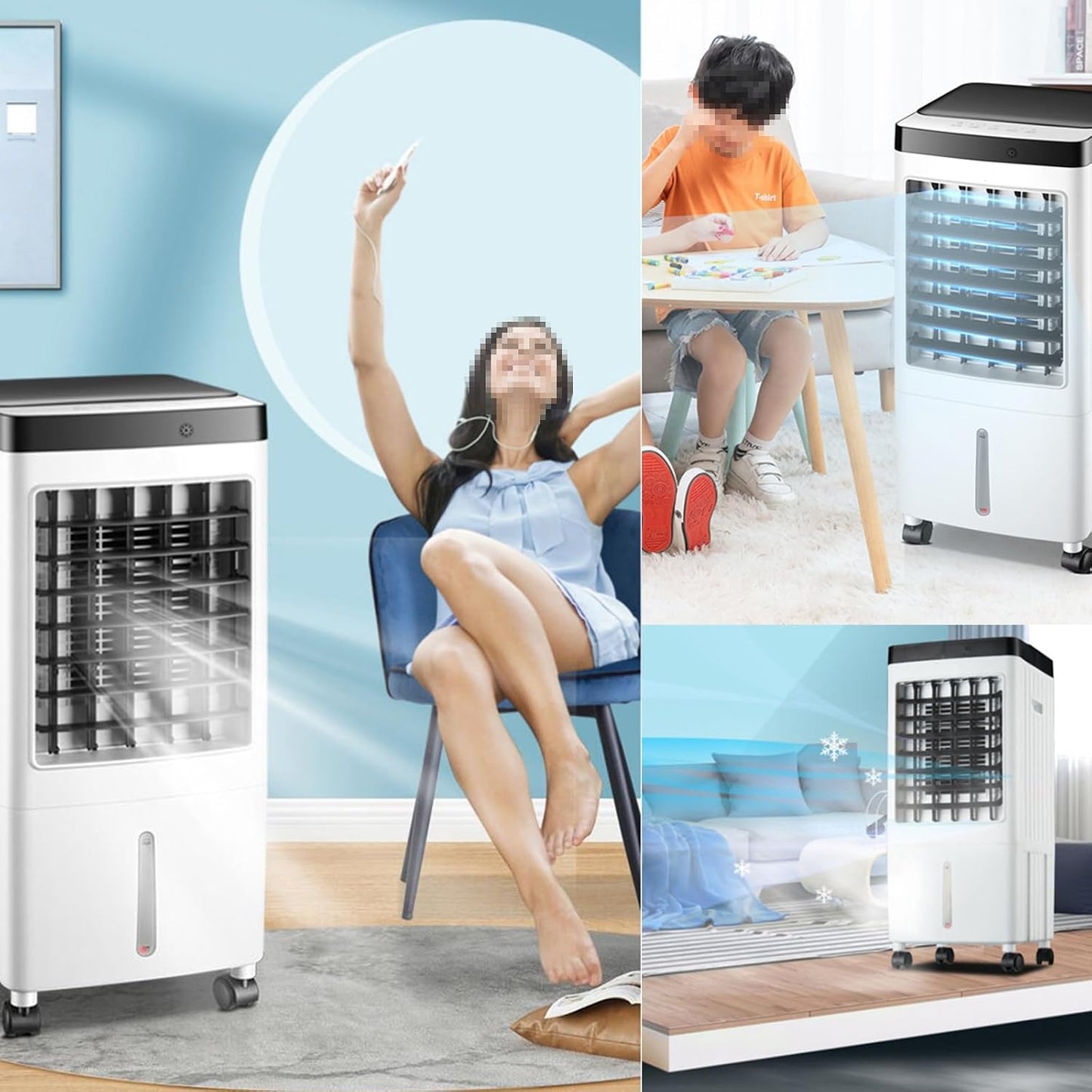 Climatiseur Portable, Petit Refroidisseur D'air De Réfrigération à Trois Vitesses De Vent Réglables, Climatiseur Intérieur Avec Minuterie De 7 Heures, Pratique à Déplacer,pour Chambres à Coucher, Sal