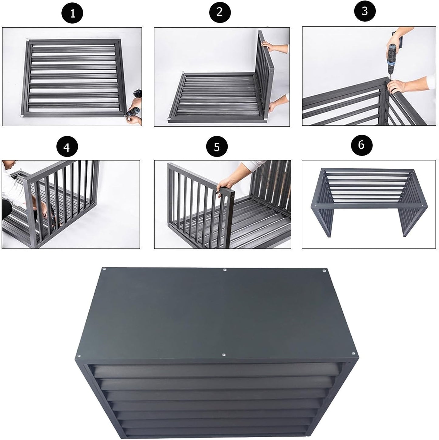 GENERIC Housse En Aluminium De Qualité Supérieure Pour Climatiseur – Protection De L'unité De Climatisation Extérieure – Clôture D'intimité Et Boîtier De Poubelle – Housse De Condensateur Résistante Aux