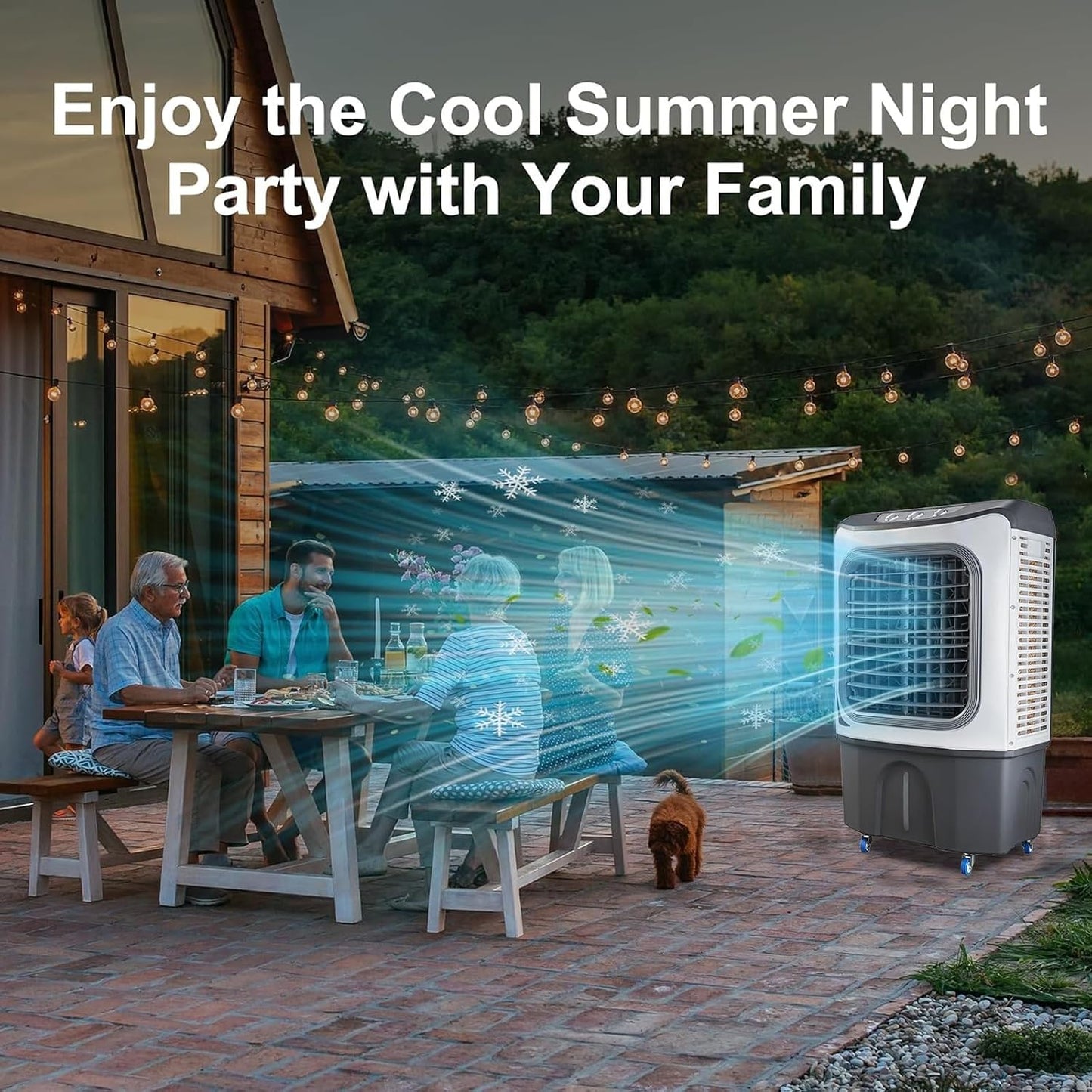 GENERIC Refroidisseur D'air Par évaporation Portable Avec Fonction D'humidification, Ventilateur De Refroidissement 3 En 1 Pour Intérieur Ou Extérieur, Patio, Garage