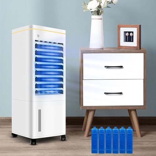 GENERIC Refroidisseur D'air évaporatif Portable De 60W, Ventilateur D'oscillation De 120 ° Avec Télécommande, 3 Vitesses, Réservoir De 1,5 Gal Pour L'économie D'énergie De Bureau à Domicile Cool