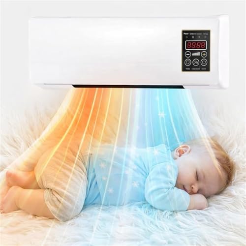  Climatisation Murale 60W, Mode Chauffage Et Refroidissement, Silencieux <45dB, économie D'énergie, Avec Télécommande, Compact Pour Bureau Ou Chambre à Coucher, Facile à Assembler