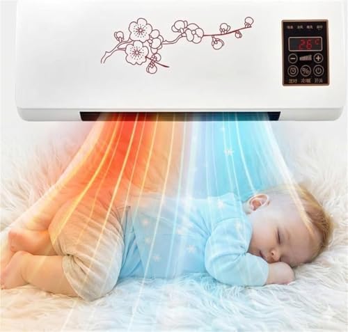  Climatisation Murale 60W, Mode Chauffage Et Refroidissement, Silencieux <45dB, économie D'énergie, Avec Télécommande, Compact Pour Bureau Ou Chambre à Coucher, Facile à Assembler