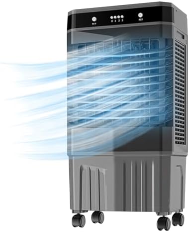 GENERIC Refroidisseur D'air évaporatif De 31 Pouces Avec 5 Packs De Glace, Refroidisseur De Marais Portable, Réservoir De 10,5 Gal, Ventilateur De Refroidissement 3 En 1, Unité De Climatisation Oscillante Pou