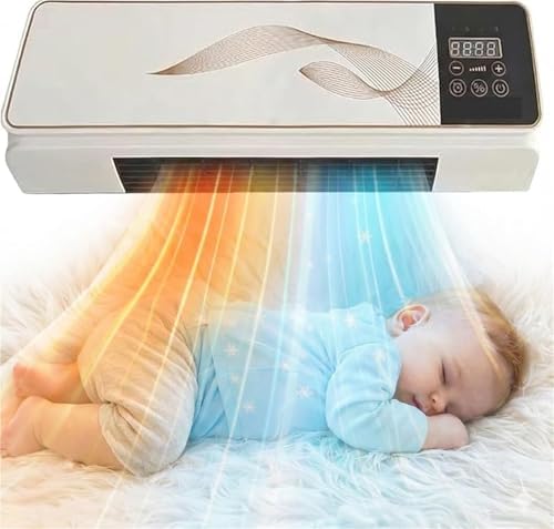  Climatisation Murale 60W, Mode Chauffage Et Refroidissement, Silencieux <45dB, économie D'énergie, Avec Télécommande, Compact Pour Bureau Ou Chambre à Coucher, Facile à Assembler