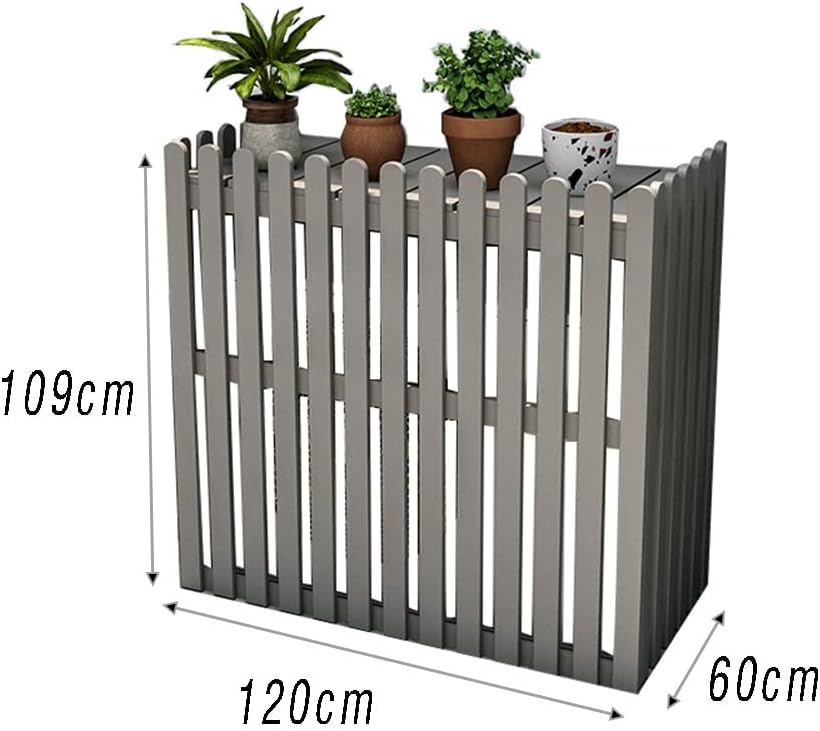 GENERIC Housse De Climatiseur Extérieur - Écran De Clôture En Bois Pour Unités AC Divisées - Protection élégante Et Grise (taille : 120 X 60 X 109 Cm)