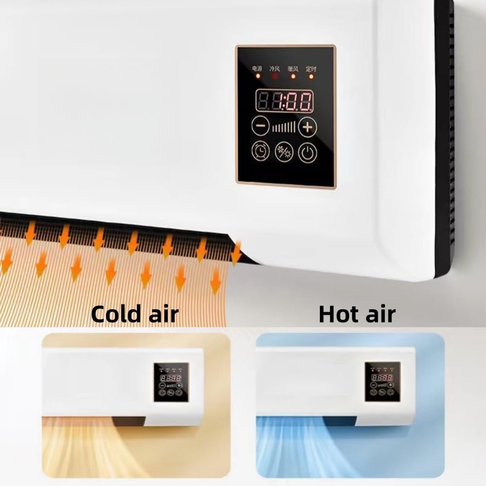  Ventille Portable Double Cool Heat Mode 30dB Ultra Calme Pour La Chambre Jusqu'à 300 Sqft Efficace D'énergie Avec Télécommande Pour L'utilisation De L'appartement De Bureau à Domicile (54 * 20 * 11.5c