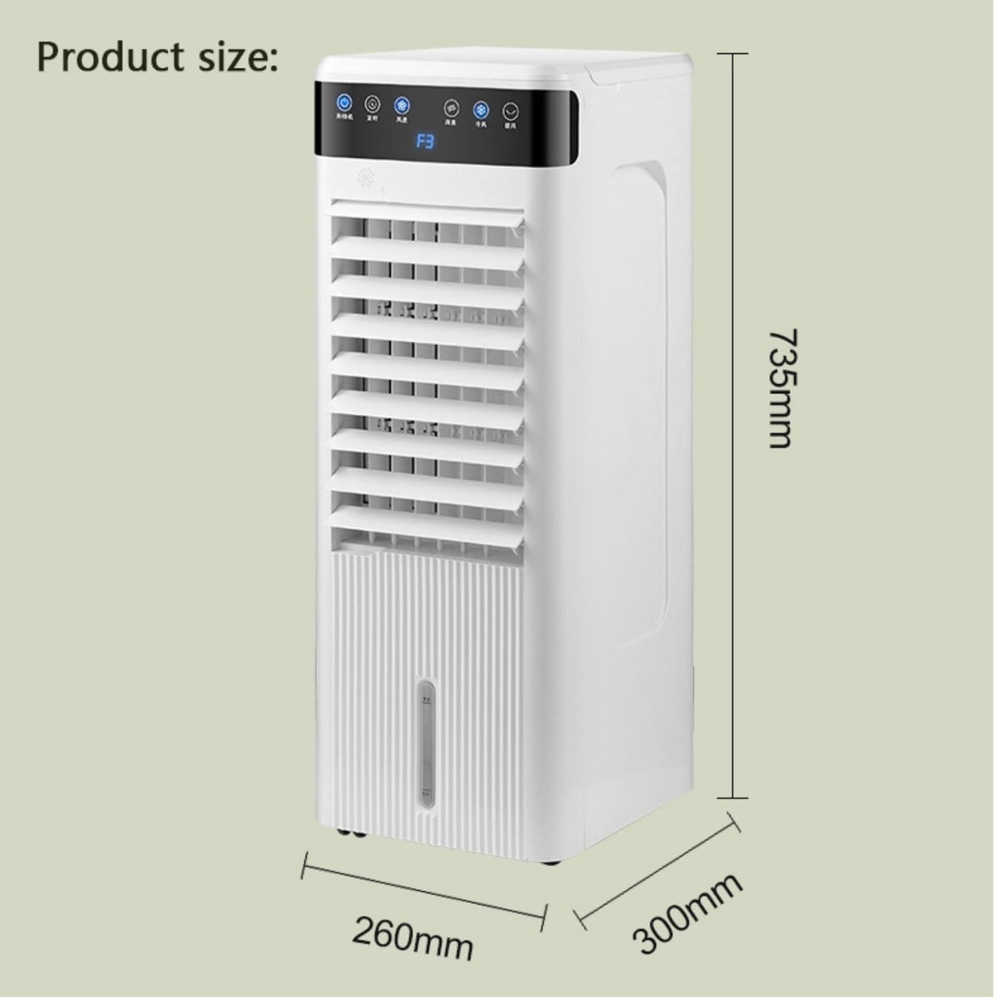 GENERIC Ventilateur De Support Refroidi à L'eau Avec Réservoir 4L, Oscillation Silencieuse Et Refroidisseur à évaporation Timer. Pour La Maison Et Le Bureau. Refroidissement Silencieux Par Double Contrôle Et