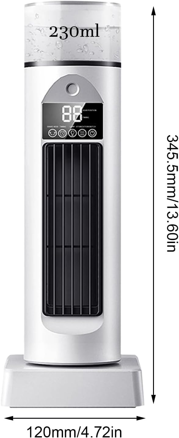 GENERIC Ventilateur AC Portable | Climatiseur à Air Frais | 6 Vitesses Oscillantes Sans Pales Avec Télécommande Et Réservoir D'eau, Humidificateur Pour La Maison, Le Bureau, Le Garage Intérieur