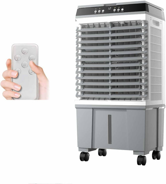 GENERIC Refroidisseur D'air évaporatif Portable, Réservoir D'eau De 40 L, Télécommande, 3 Vitesses, 4 Roues, Minuterie De 12 H, Pour Intérieur De 20 à 30 ㎡, Cour, Garage