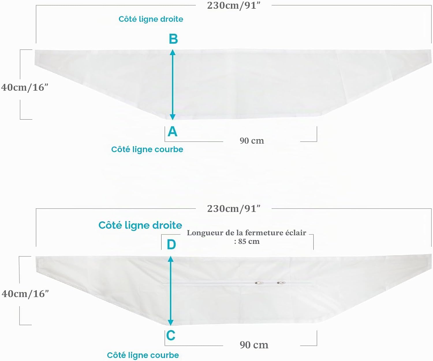  HOOMEE Tissu D’Isolation Pour Fenêtre à Pivot Central Avec Un Périmètre Allant De 381cm à 460cm - Pour Climatiseur Mobile Et Sèche-Linge - Adapté à Toutes Les Unités Mobiles De Climatisation