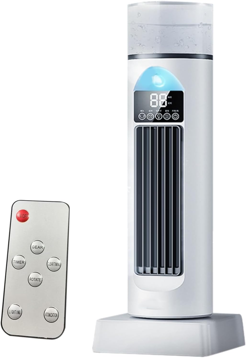 GENERIC Ventilateur AC Portable | Climatiseur à Air Frais | 6 Vitesses Oscillantes Sans Pales Avec Télécommande Et Réservoir D'eau, Humidificateur Pour La Maison, Le Bureau, Le Garage Intérieur