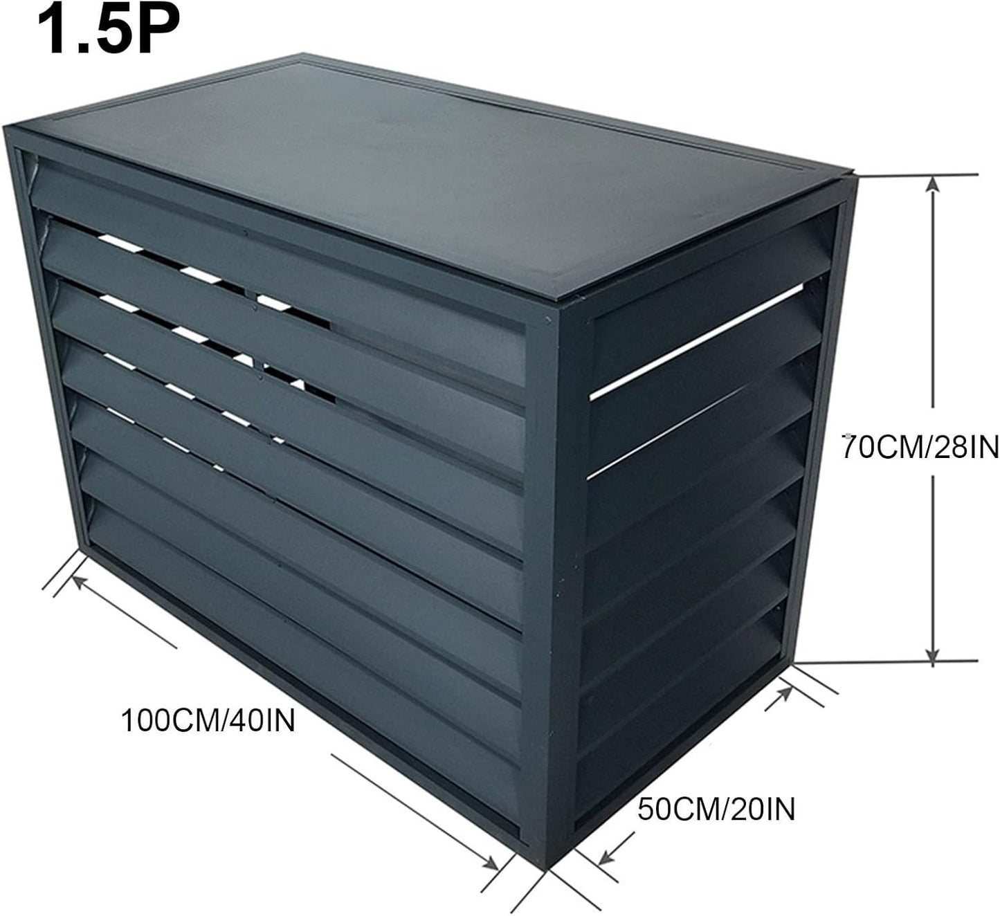 GENERIC Mini Housse De Climatiseur Fendue En Aluminium Résistant Aux Intempéries, Protecteur De Pompe à Chaleur, Unité Extérieure, Clôture, Cachette Pour Utilisation Extérieure/intérieure (couleur : Gris Plat