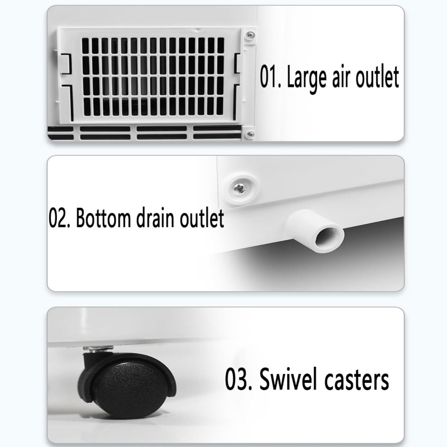  Unité De Refroidissement De Climatiseur Portable Avec Ventilateur Et Déshumidificateur Pour L'opération De Chambre Au Calme Refroidit Jusqu'à 450 Sq.ft Kit D'installation De Fenêtre Complète Smart AC