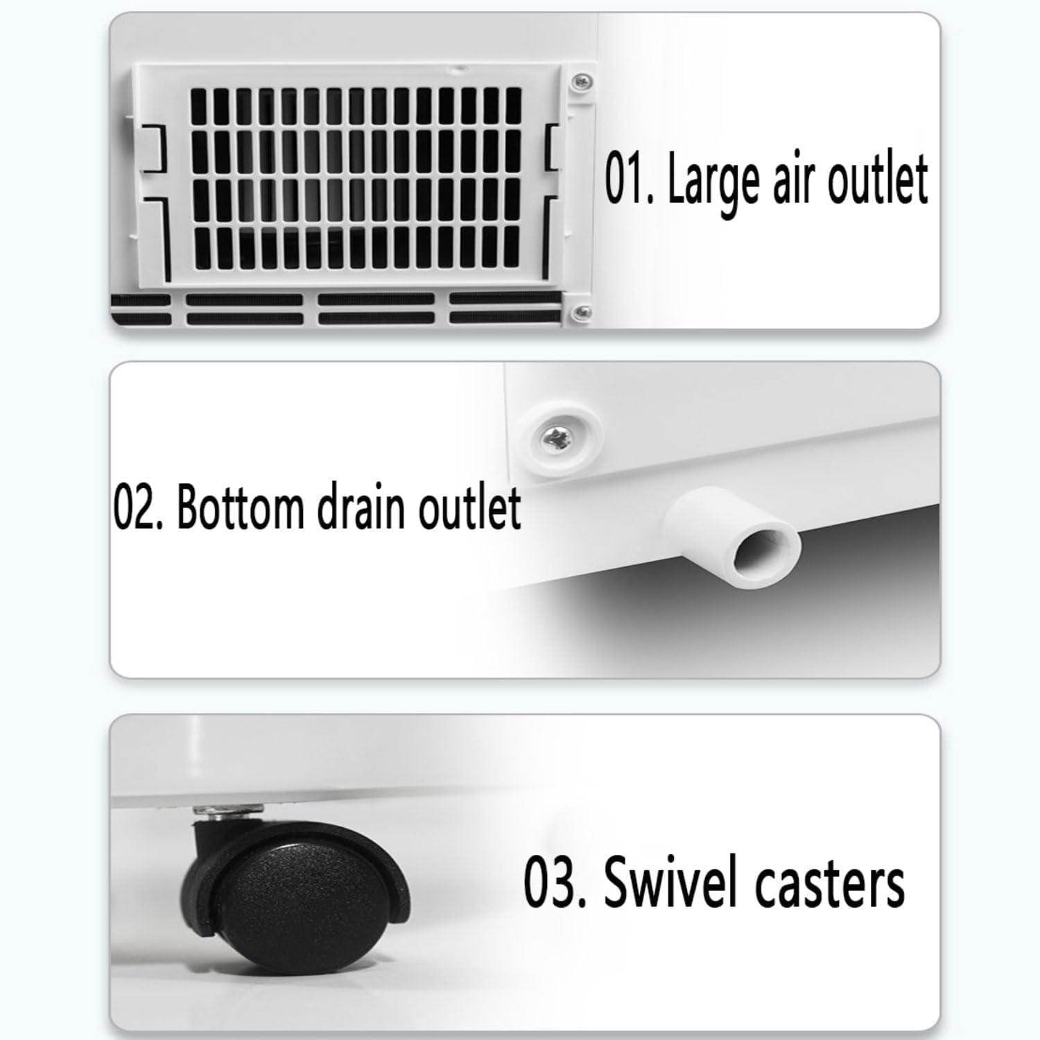  Unité De Refroidissement De Climatiseur Portable Avec Ventilateur Et Déshumidificateur Pour L'opération De Chambre Au Calme Refroidit Jusqu'à 450 Sq.ft Kit D'installation De Fenêtre Complète Smart AC