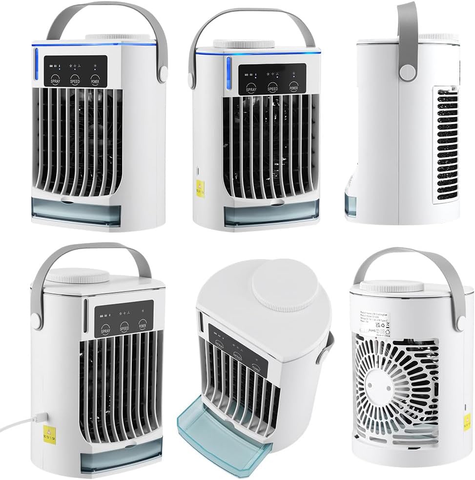  Ventilateur Brumisateur Portable, Ventilateur De Pulvérisation D'eau, Refroidisseur D'air Personnel USB Par évaporation à 3 Vitesses Avec Réservoir D'eau De 500 Ml Pour Le Camping, L