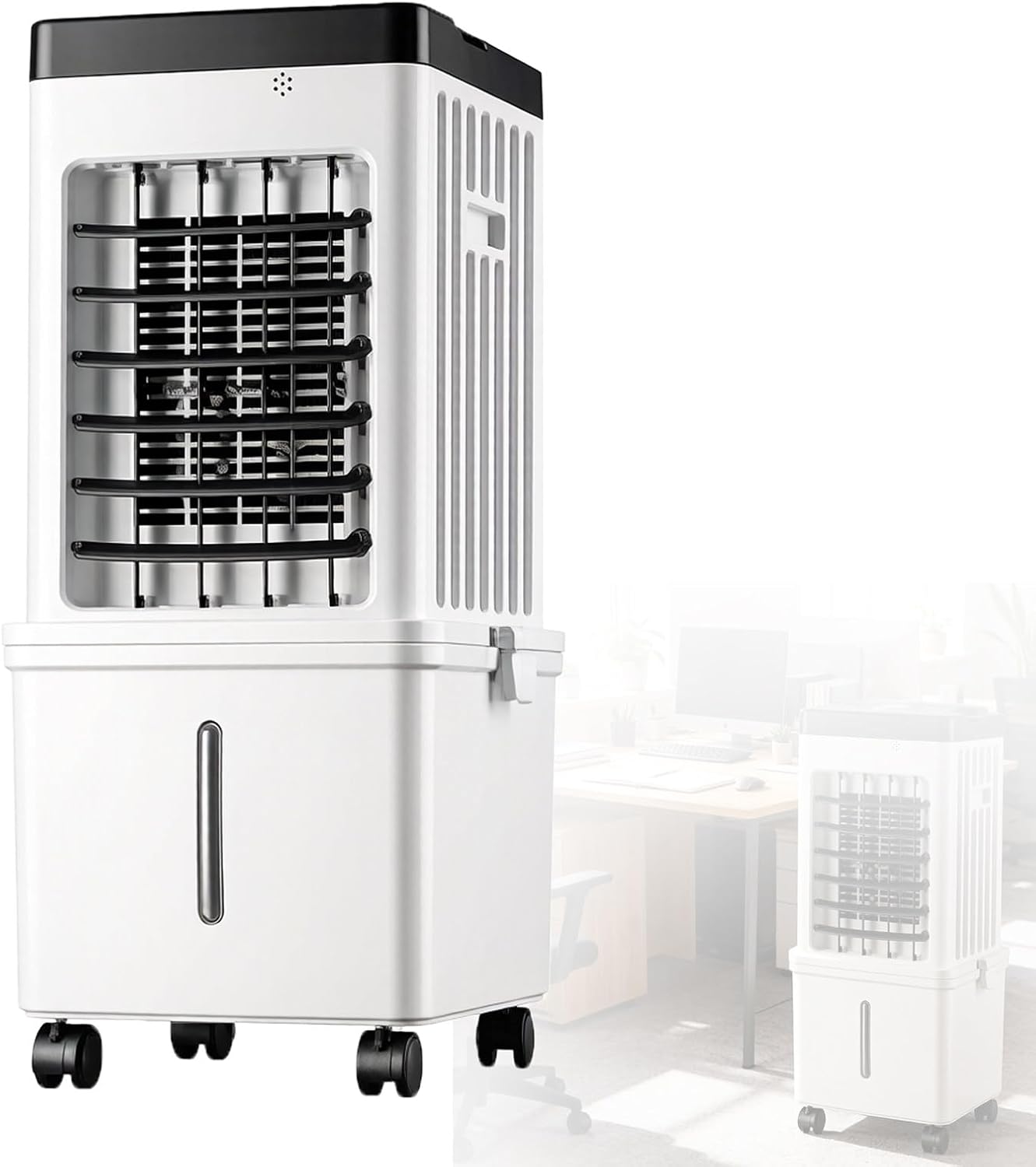  Climatiseur Portable Sans Conduit D'éVacuation, RafraîChisseur D'air Pour La Maison Et Le Bureau, 3 Vitesses RéGlables, éCoéNergéTique, Design Compact Et LéGer