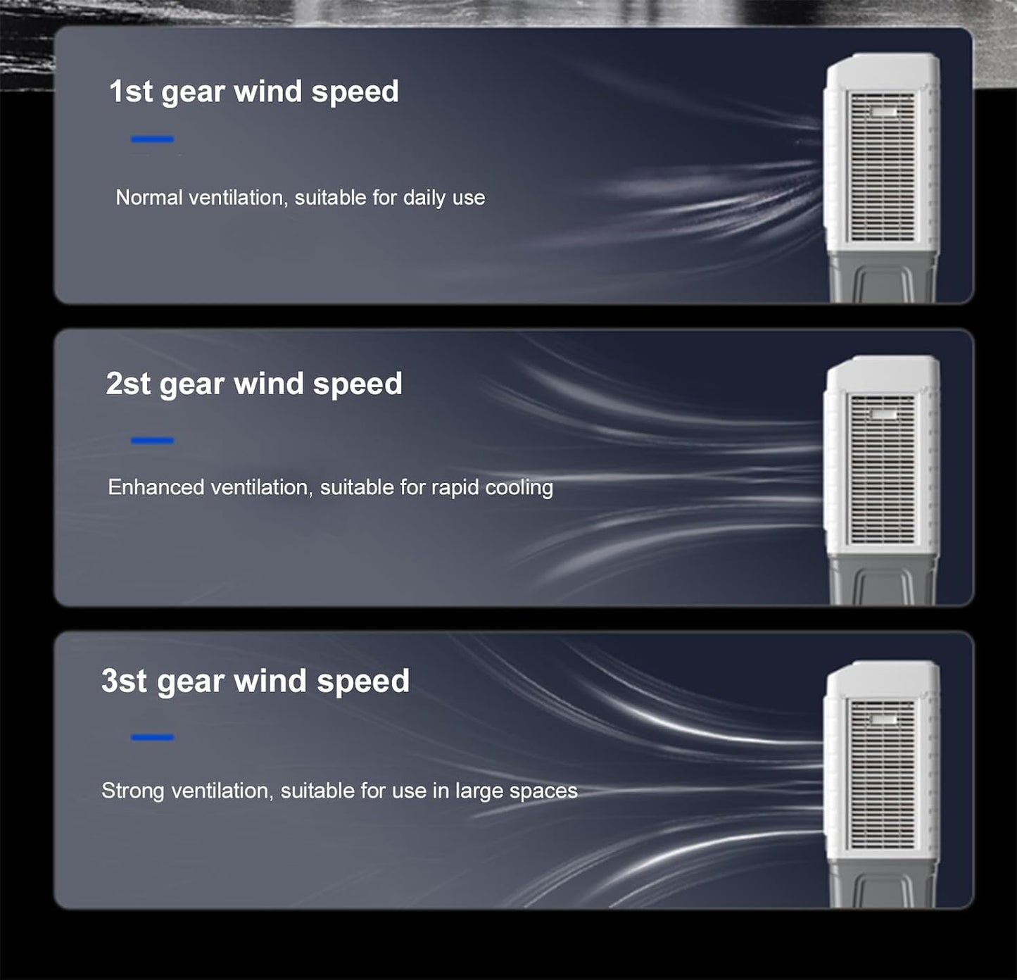 GENERIC Refroidisseur D'air Portable Avec Réservoir De 50L, Ventilateur De Brumisation à 3 Vitesses Pour Usage Industriel à La Maison, Refroidisseur De Marais évaporatif à Télécommande, Conception à Roues Sil
