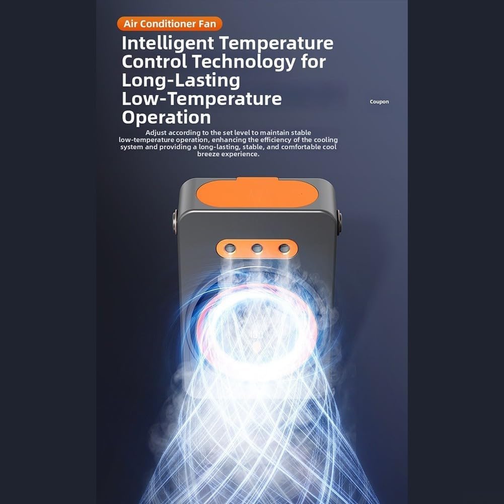  Climatiseur Portable Avec 100 Vitesses, Réservoir D'eau De 160 Ml, Unité CA Personnelle USB-C 4,5 W Pour Chambre, Bureau, Voiture, Camping, Bureau, Refroidissement, Gris