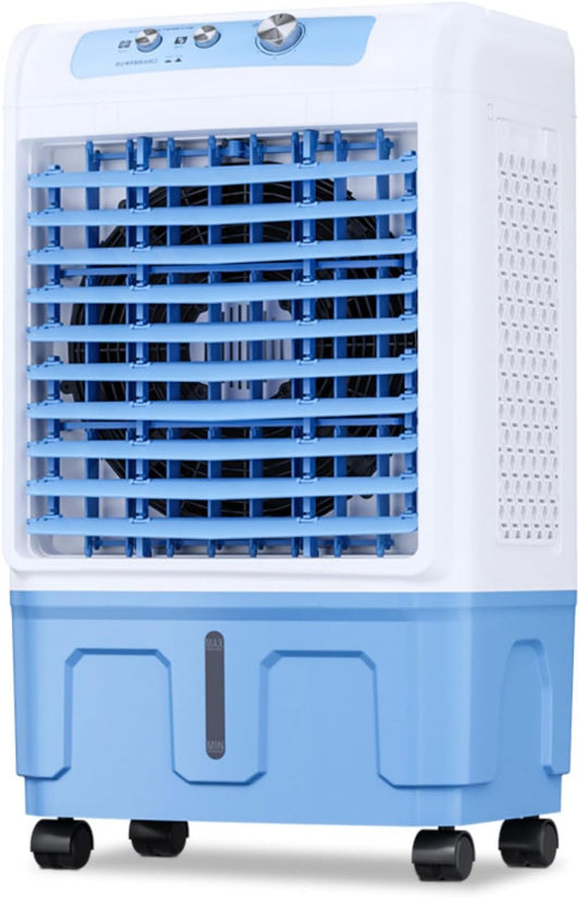 GENERIC Refroidisseur D'air Par évaporation Portable, Ventilateur à 3 Vitesses Avec Blocs De Glace, Oscillation à 120°, Silencieux, 36 DB, Mobile Pour Chambre à Coucher, Bureau, Maison