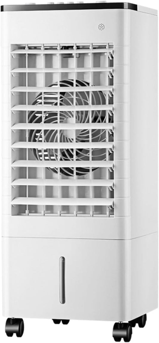  Climatiseur Portable, Rafraîchisseur D'air Par évaporation Avec Réservoir D'eau De 9 L Et 4 Compartiments à Glaçons, Oscillation à 90°, Ventilateur à 3 Vitesses Pour La Maison, Le Bureau Et Le Garag
