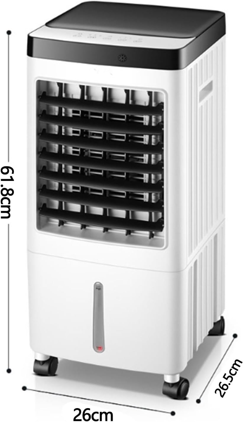  Climatiseur Portable, Rafraîchisseur D'air Par évaporation, Oscillation Automatique Grand Angle à 60°, 3 Vitesses Réglables, Minuterie 7 H, Réservoir D'eau De 10 L, Pour La Maison Et Le Bureau.