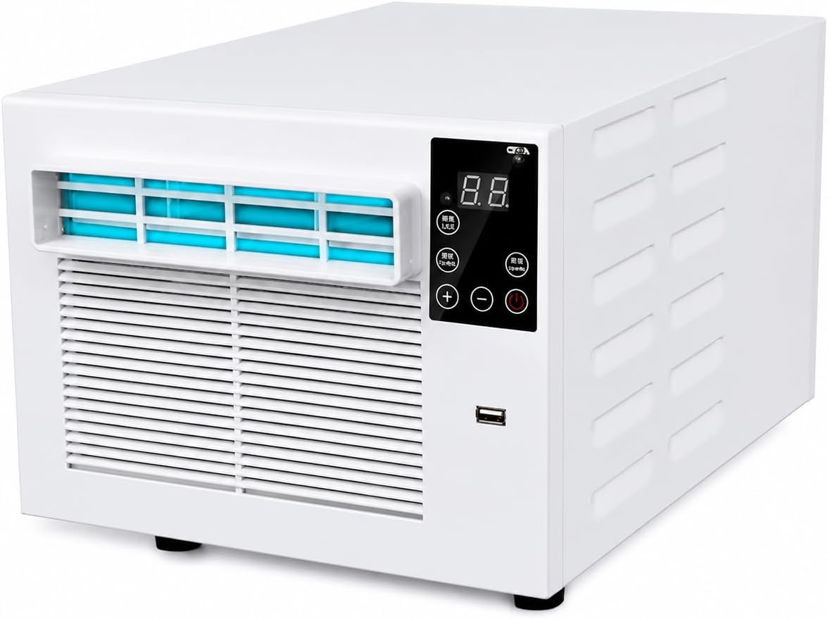 GENERIC 1876BTU Unité De Courant Alternatif Portable, Déshumidificateur Compact Pour L'espace De 5m2, Contrôle De Refroidissement Et D'humidité Silencieux, Mouvement Facile Avec Roulettes, Aucune Unité Extéri
