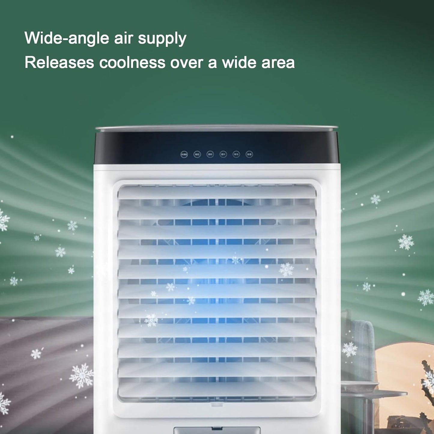  Refroidisseur D'air Par évaporation - Réservoir D'eau De 60 Litres, Climatiseur Portable Avec Minuterie De 12 Heures, 4 Blocs De Glace, Oscillation 120°/60° Pour Garage Et Usage Commercial