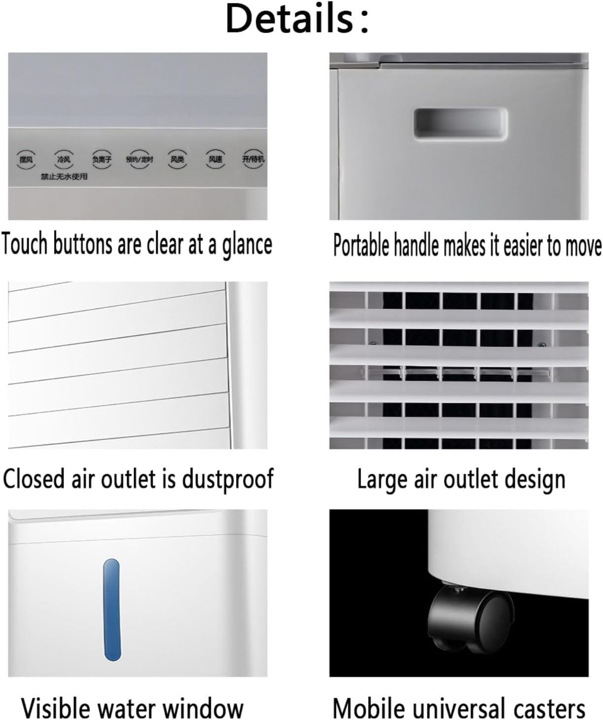  Climatiseur Portable 3 En 1 Ultra Silencieux, Ventilateur De Refroidissement à 3 Vitesses, Oscillation Automatique à 60 °, Minuterie De 7 Heures, 4 Glacières, Refroidisseur D'air Par évaporation Pou