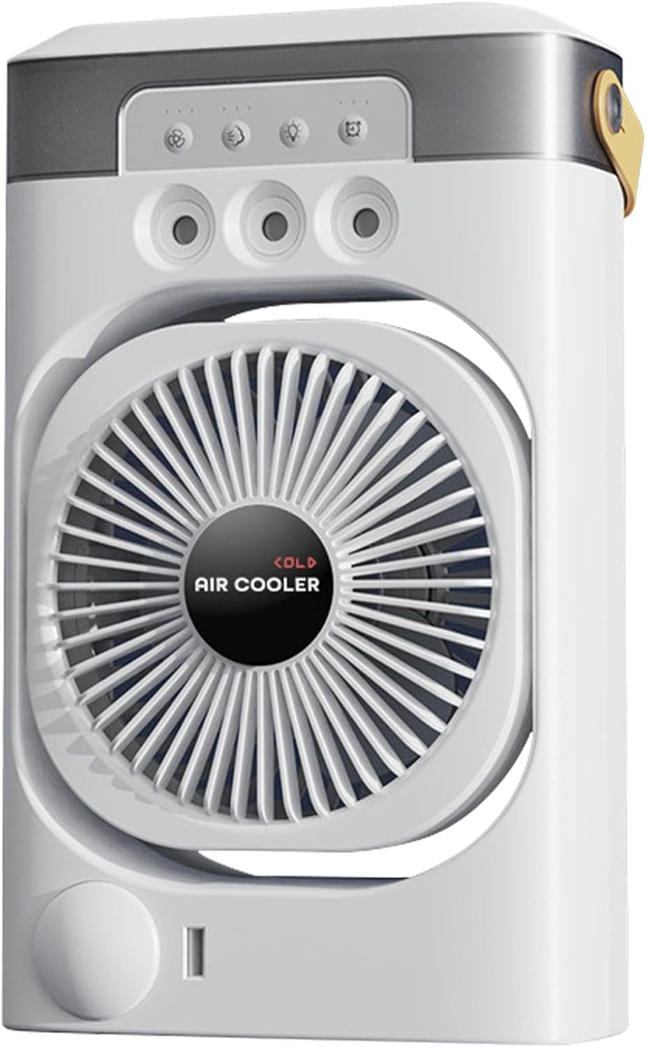  Climatiseur Personnel - Noir ABS 600ml, Rafraîchisseur Air Silencieux Trois Buses, Brumisation Rapide Trois Vitesses, Veilleuse 7 Couleurs Réglables | Ventilateur Puissant Pour Chambre