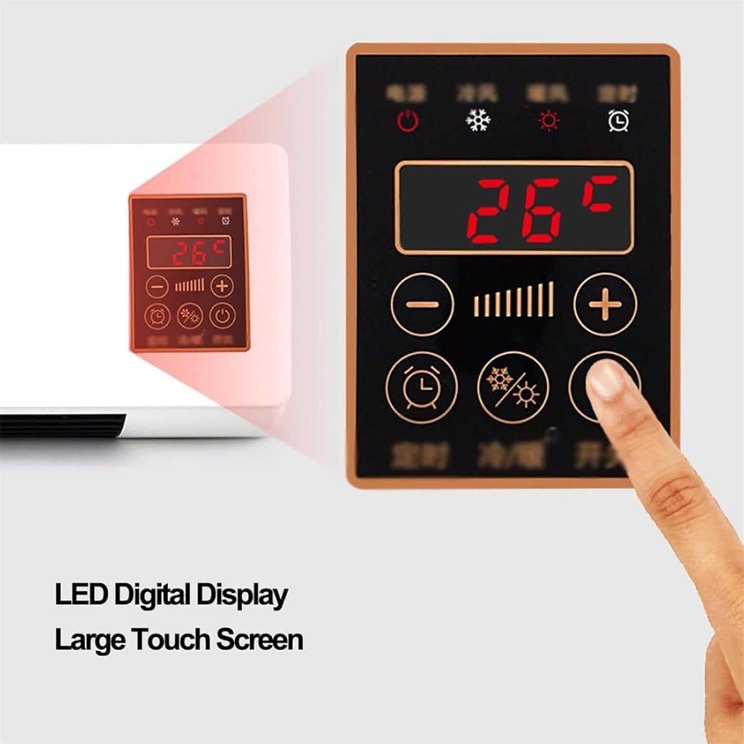  Climatiseur 1800W, Compact & Calme, Refroidissement Mural Mobile Avec Minuterie, Idéal Pour Le Bureau Et La Maison, Contrôle Efficace De La Température, Facile à Installer
