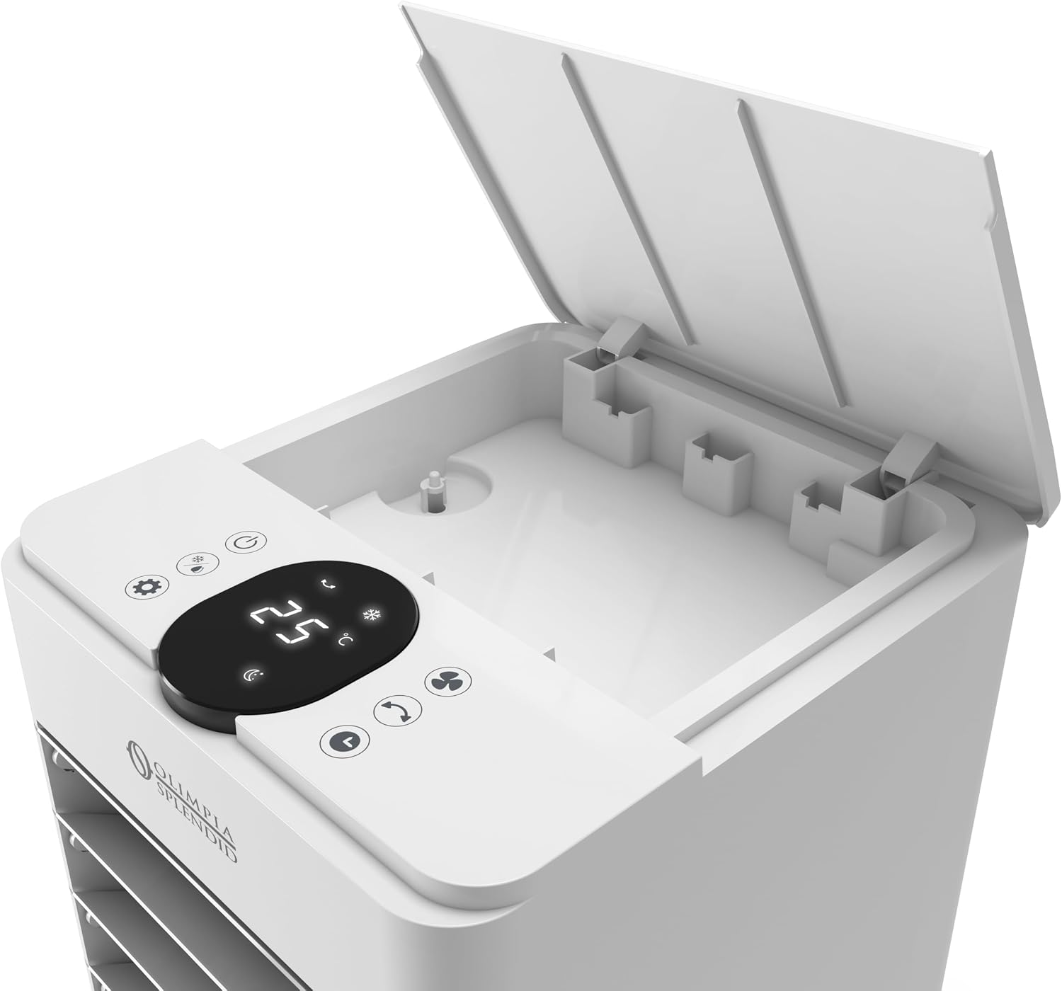  Olimpia Splendid, Peler 4T Raffrescatore Evaporativo, 4 Litri, Purificatore D'Aria, Raffrescamento, Ventilazione, Touchscreen Display, Facilità Di Trasporto