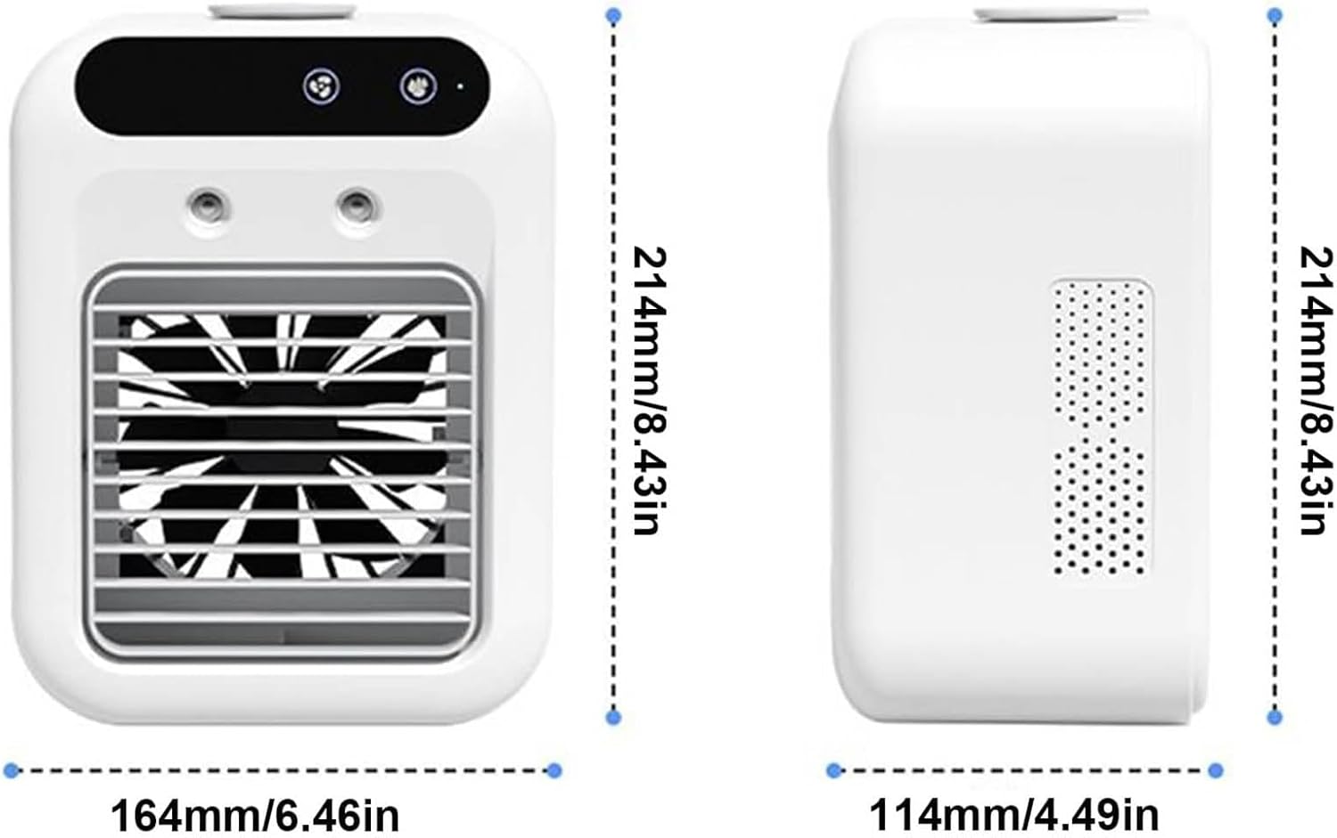 GENERIC Ventilateur Silencieux USB Réglable à 2 Vitesses, Humidificateur De Bureau De Chevet Pour Voiture, Dortoir, Camping