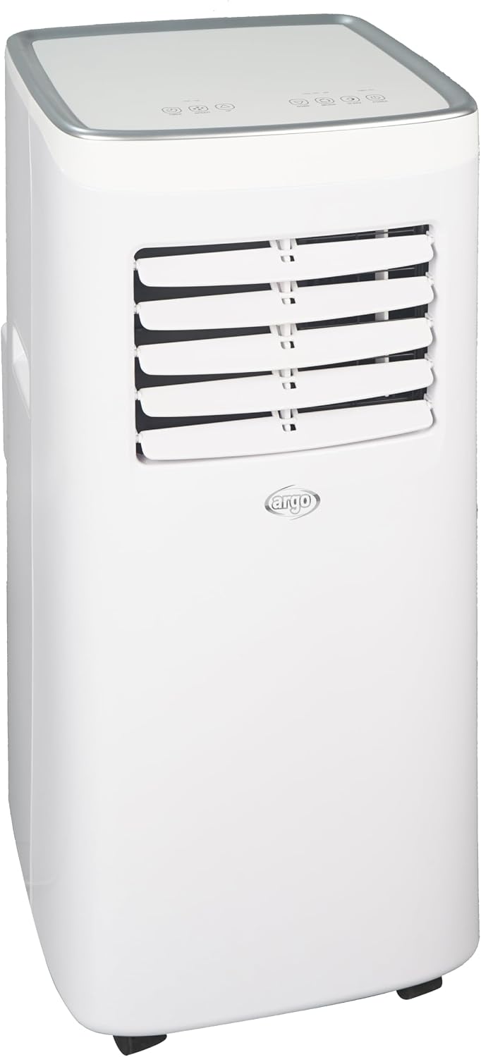  ARGO - Climatiseur Mobile Compact Étienne - 3 Fonctions Refroidissement Ventilation Déshumidification - 8000 BTU/h - Classe Énergétique A - Blanc - 69 X 32.8 X 33.4 Cm - ARG-ETIENNE