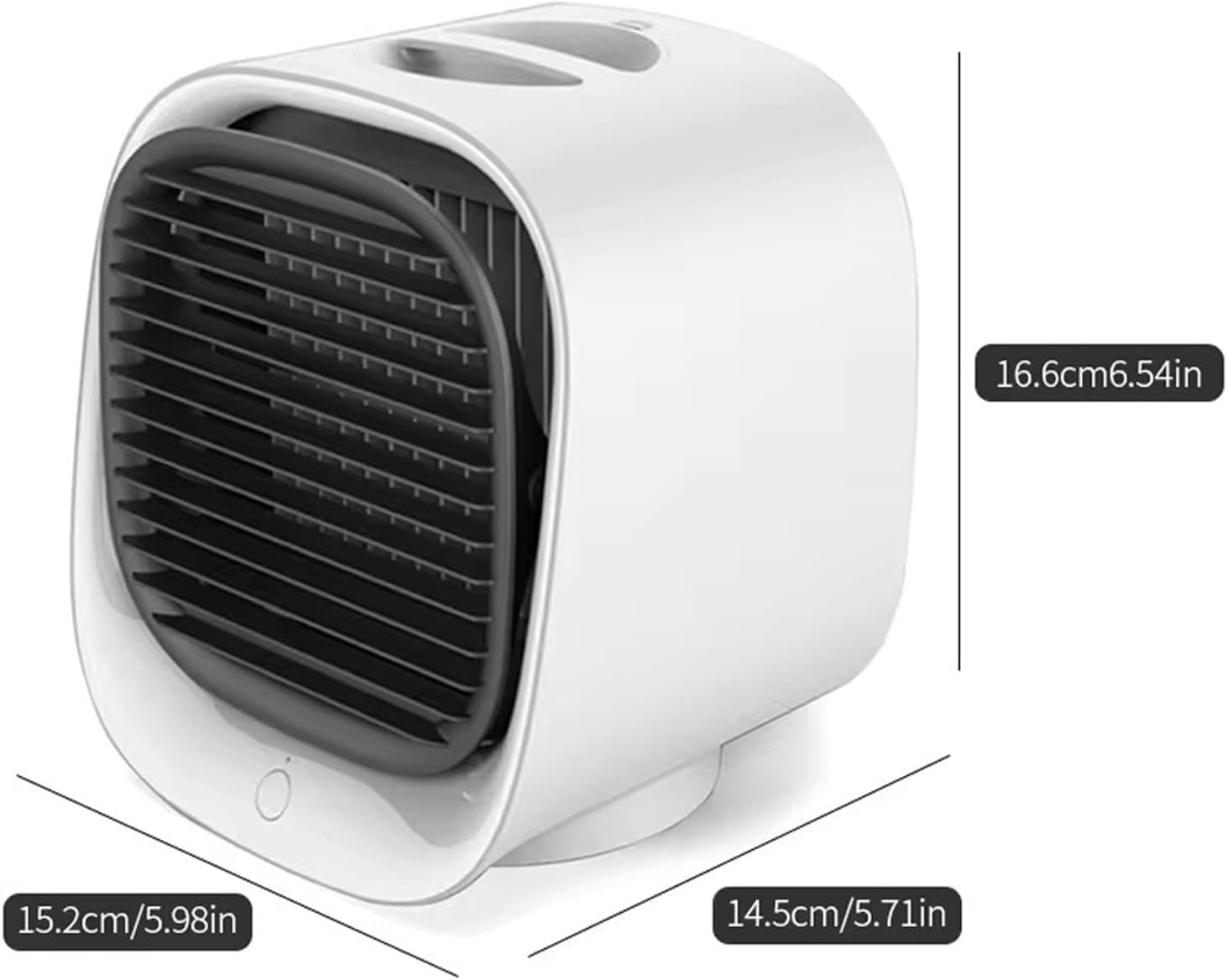  LilCooler Portable AC, Climatiseur Mobile Portable, Mini Refroidisseur D'air, Mini Air Climatiseur Ventilateur Avec 3 Vitesses Réglable Pour Chambre à Coucher, Bureau (Blanc)