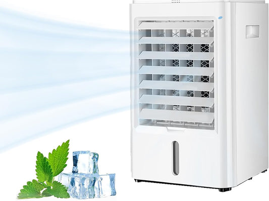  Climatiseur Portable, Mini Refroidisseur D'air Anti-Fuite à 3 Vitesses, Climatiseur Personnel à Glace Pour Chambre, Bureau, Maison, Tente,12V