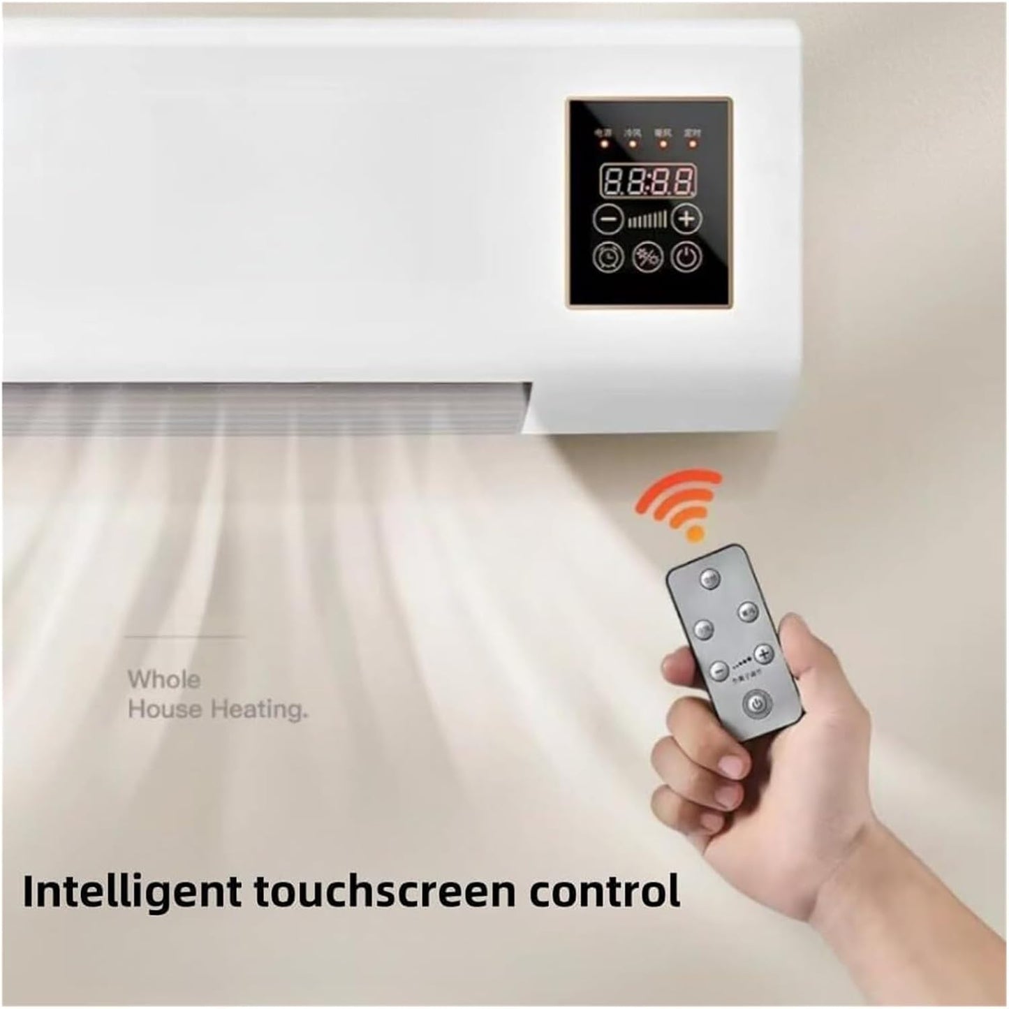  Air Conditionérateur Mur Et Table, Chauffage Refroidissement 60W, Calme <45dB, Télécommande, Compact Pour Chambre De Bureau, Efficacité énergétique, Flux D'air Chaud Et Froid, Facile à Installer